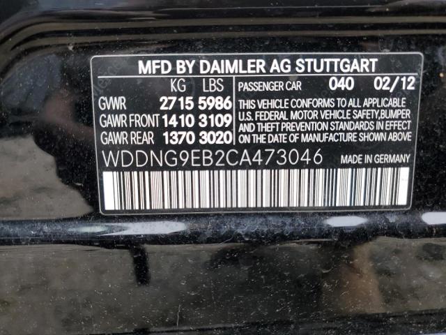 WDDNG9EB2CA473046 - 2012 MERCEDES-BENZ S 550 4MATIC BLACK photo 12