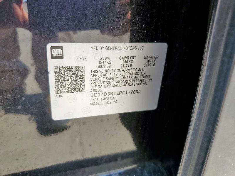 1G1ZD5ST1PF177804 - 2023 CHEVROLET MALIBU LT 石墨色 照片 12