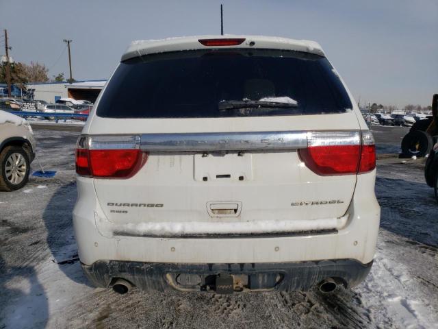 1C4SDJET8DC680918 - 2013 DODGE DURANGO CITADEL WHITE photo 6