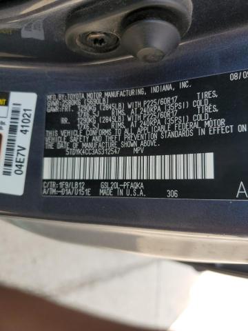 5TDYK4CC3AS312547 - 2010 TOYOTA SIENNA XLE BLUE photo 13