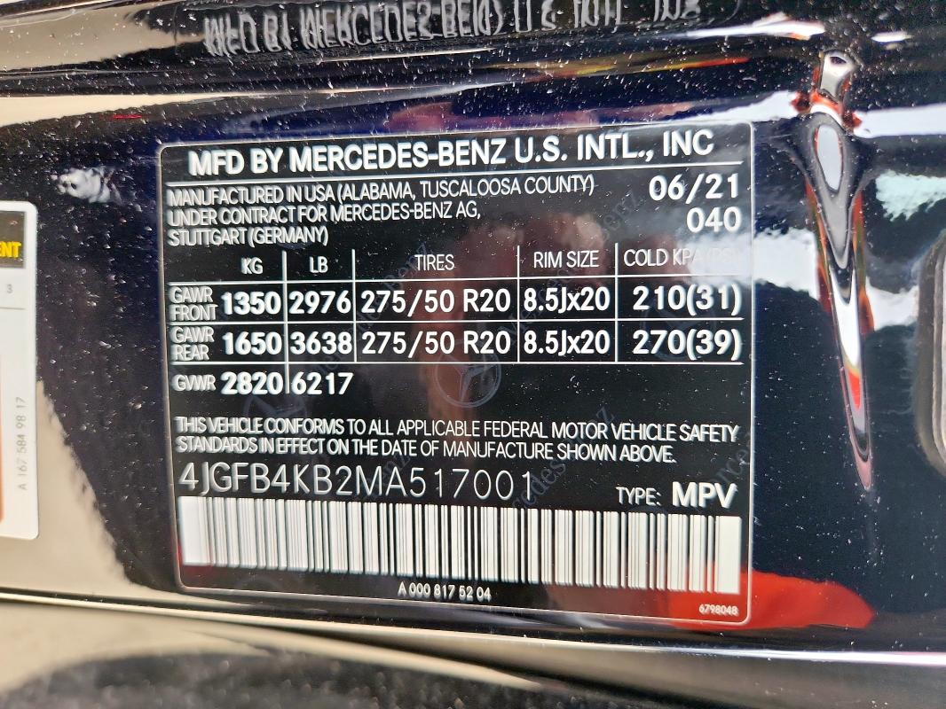 4JGFB4KB2MA517001 - 2021 MERCEDES-BENZ GLE 350 4MATIC CHARCOAL photo 14