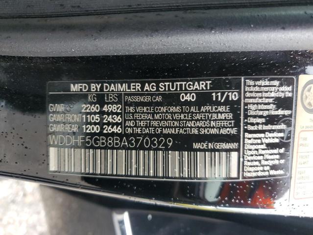 WDDHF5GB8BA370329 - 2011 MERCEDES-BENZ E 350 BLACK photo 13