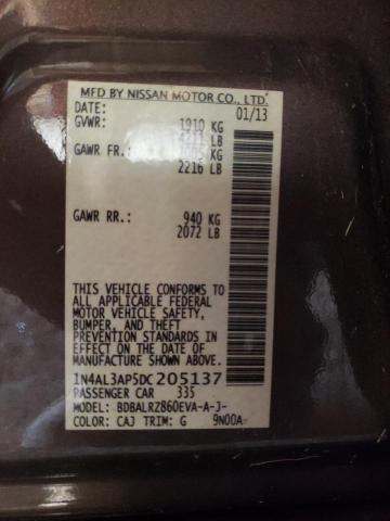 1N4AL3AP5DC205137 - 2013 NISSAN ALTIMA 2.5 BROWN photo 12