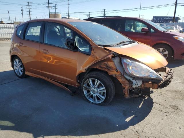 JHMGE884X9S075262 - 2009 HONDA FIT SPORT ORANGE photo 4