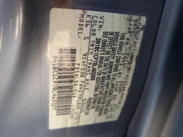 3N1BC1CP7BL465009 - 2011 NISSAN VERSA S SILVER photo 12