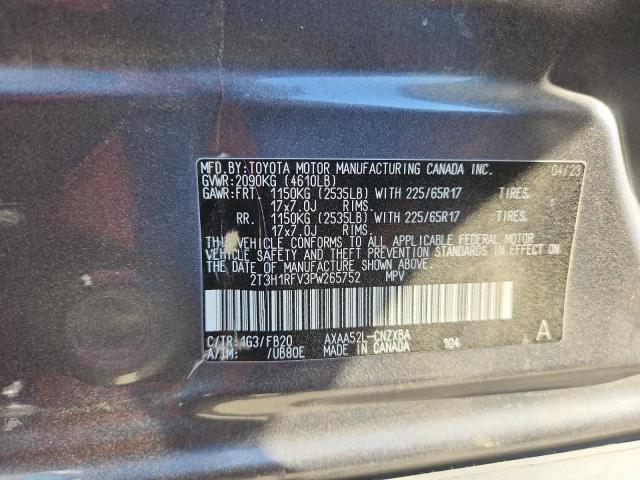 2T3H1RFV3PW265752 - 2023 TOYOTA RAV4 LE GRAY photo 12