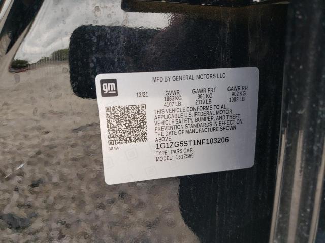 1G1ZG5ST1NF103206 - 2022 CHEVROLET MALIBU RS 黑色 照片 12