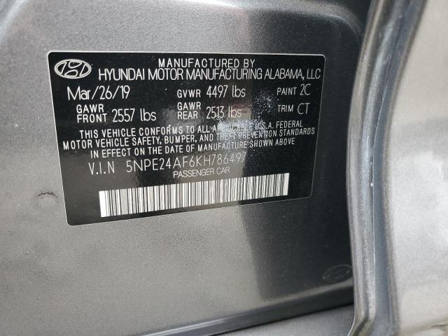 5NPE24AF6KH786497 - 2019 HYUNDAI SONATA SE GRAY photo 13