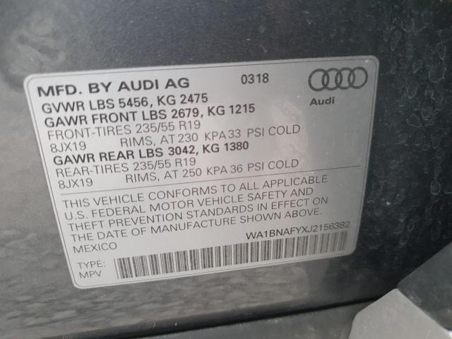 WA1BNAFYXJ2156382 - 2018 AUDI Q5 PREMIUM PLUS CHARCOAL photo 14