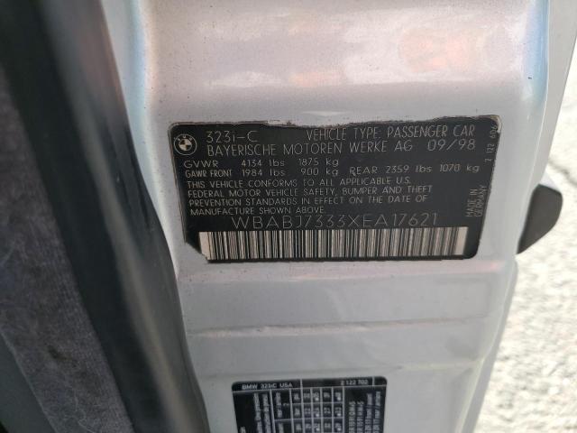 WBABJ7333XEA17621 - 1999 BMW 323 IC SILVER photo 12