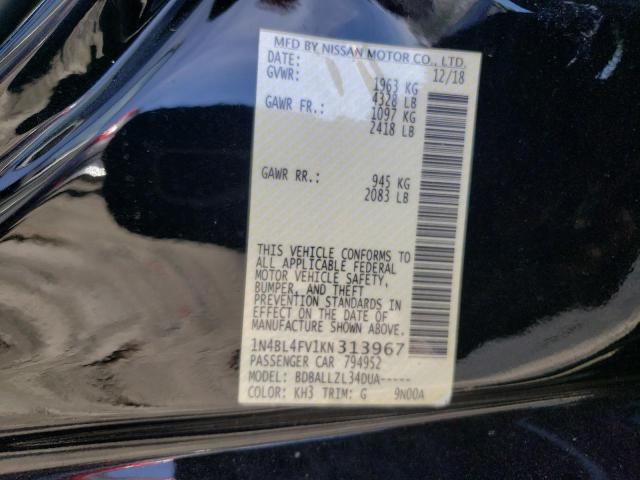 1N4BL4FV1KN313967 - 2019 NISSAN ALTIMA PLATINUM BLACK photo 12