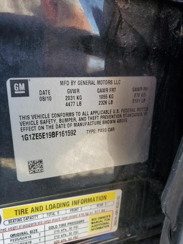 1G1ZE5E19BF161592 - 2011 CHEVROLET MALIBU LTZ შავი ფოტო 12