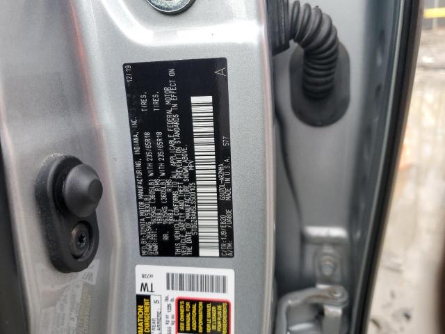 5TDGZRAH5LS500105 - 2020 TOYOTA HIGHLANDER XLE ვერცხლისფერი ფოტო 13