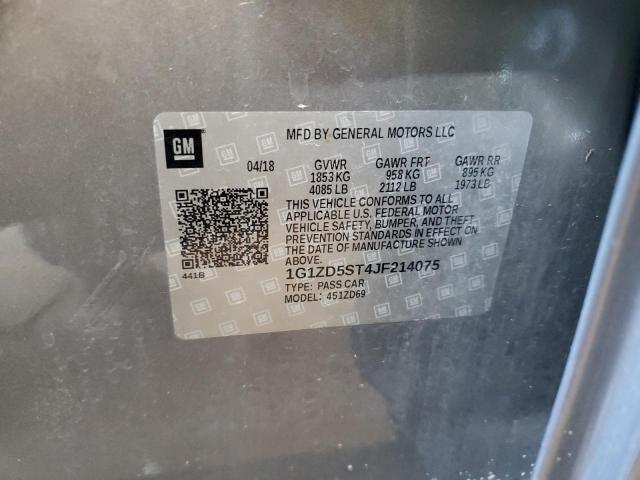 1G1ZD5ST4JF214075 - 2018 CHEVROLET MALIBU LT Күміс фото 12