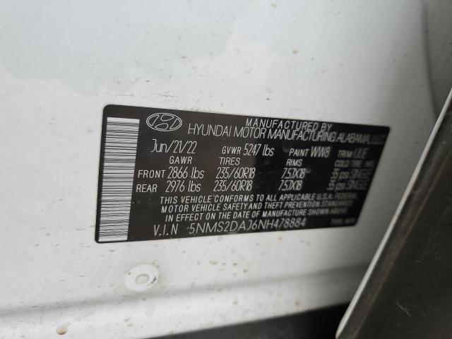 5NMS2DAJ6NH478884 - 2022 HYUNDAI SANTA FE SEL WHITE photo 14