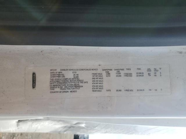 3AKJHHDR7NSNN5034 - 2022 FREIGHTLINER CASCADIA 1 WHITE photo 10