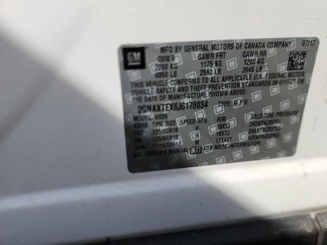 2GNAXTEX6J6178034 - 2018 CHEVROLET EQUINOX LT თეთრი ფოტო 14