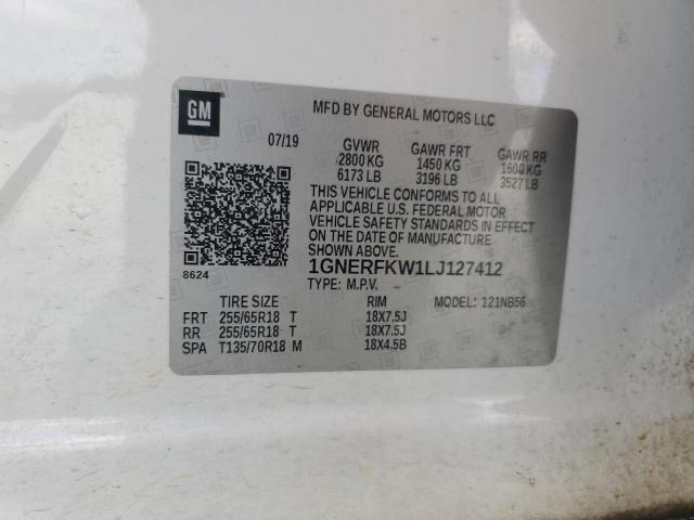 1GNERFKW1LJ127412 - 2020 CHEVROLET TRAVERSE LS WHITE photo 13