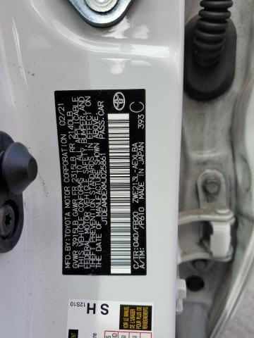 JTDEAMDEXMJ025861 - 2021 TOYOTA COROLLA LE WHITE photo 12