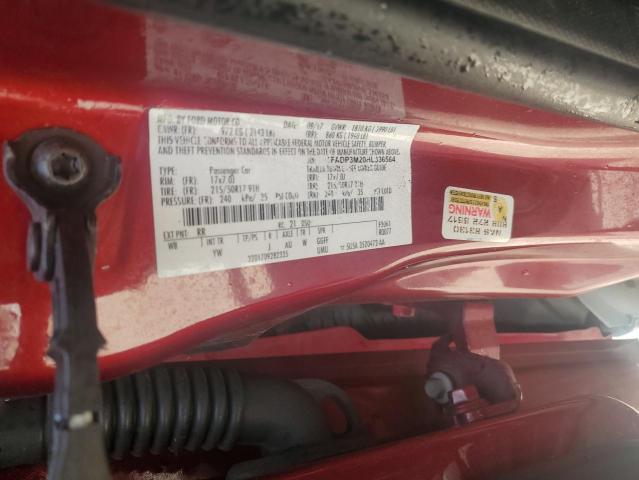 1FADP3M20HL336564 - 2017 FORD FOCUS SEL MAROON photo 12