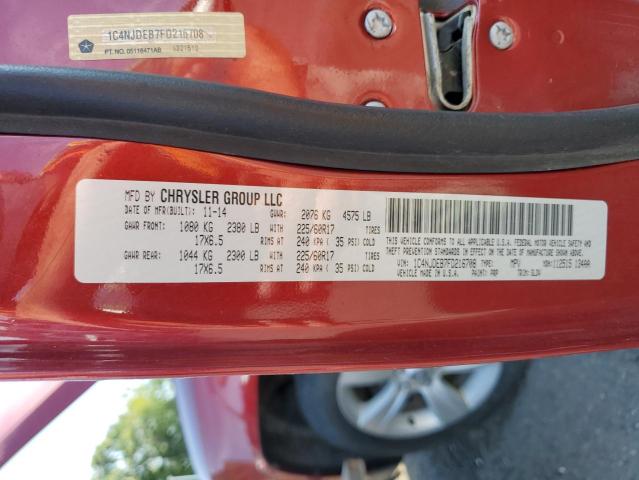 1C4NJDEB7FD216708 - 2015 JEP COMPASS LATITUDE RED photo 13