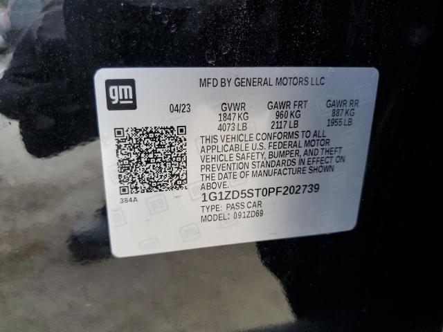 1G1ZD5ST0PF202739 - 2023 CHEVROLET MALIBU LT BLACK photo 12