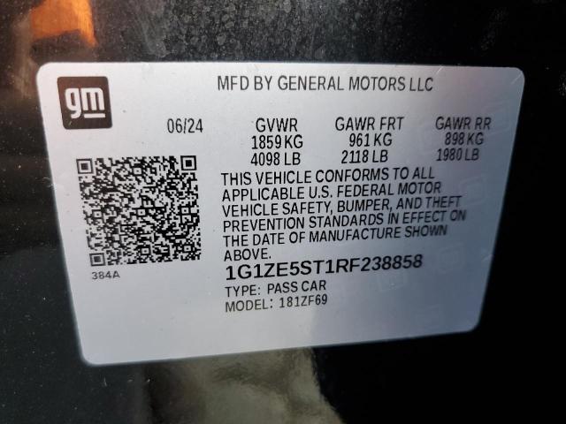 1G1ZE5ST1RF238858 - 2024 CHEVROLET MALIBU PREMIER BLACK photo 12