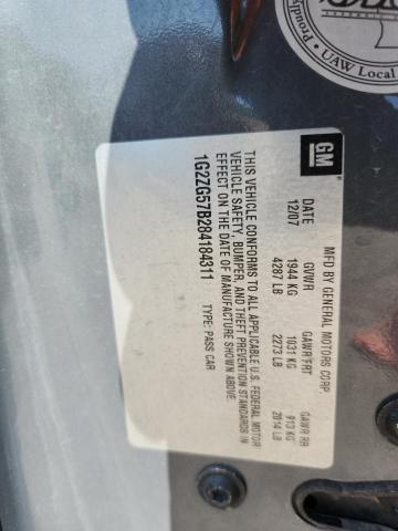 1G2ZG57B284184311 - 2008 PONTIAC G6 BASE GRAY photo 12