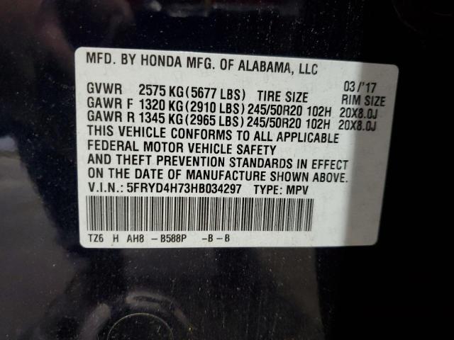 5FRYD4H73HB034297 - 2017 ACURA MDX TECHNOLOGY Blau Foto 13
