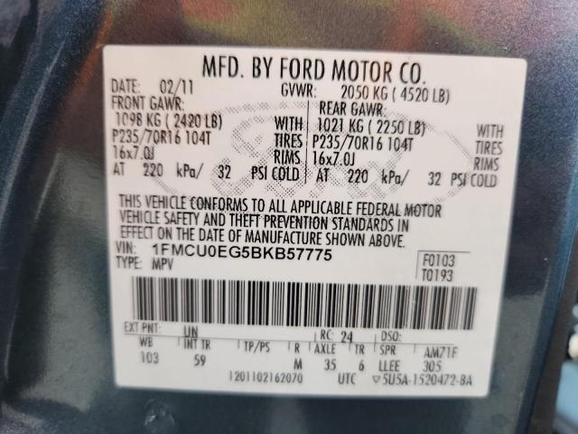 1FMCU0EG5BKB57775 - 2011 FORD ESCAPE LIMITED 青色 照片 13