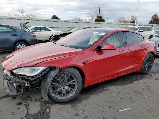 5YJSA1E53NF474663 - 2022 TESLA MODEL S Կարմիր լուսանկար 1