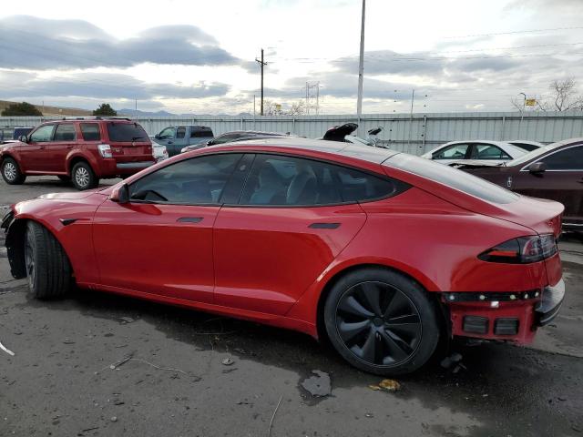 5YJSA1E53NF474663 - 2022 TESLA MODEL S Կարմիր լուսանկար 2