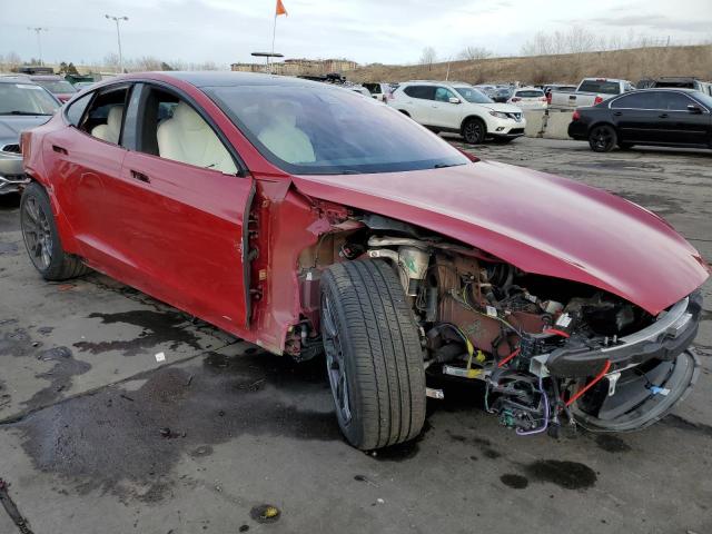 5YJSA1E53NF474663 - 2022 TESLA MODEL S Կարմիր լուսանկար 4