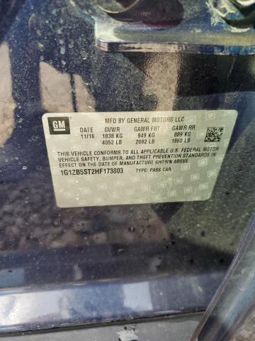 1G1ZB5ST2HF173803 - 2017 CHEVROLET MALIBU LS 蓝色 照片 12