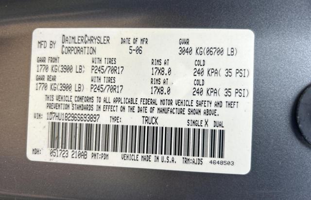 1D7HU18296S693897 - 2006 DODGE RAM 1500 ST 灰色 照片 10