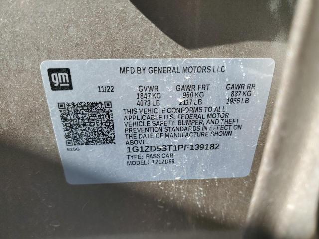 1G1ZD5ST1PF139182 - 2023 CHEVROLET MALIBU LT BEIGE photo 12