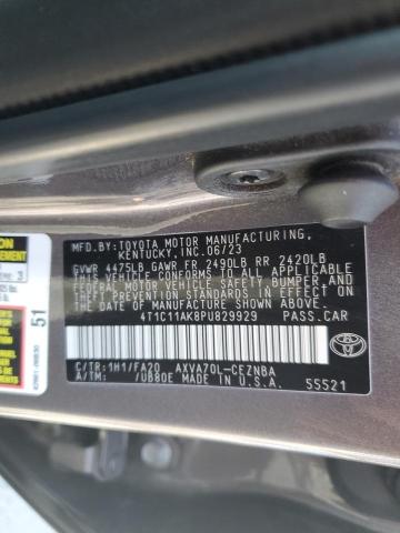 4T1C11AK8PU829929 - 2023 TOYT CAMRY LE GRAY photo 12
