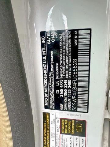 55SWF4KB4FU065828 - 2015 MERCEDES-BENZ C 300 4MATIC WHITE photo 10