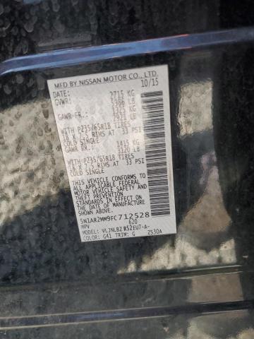 5N1AR2MM9FC712528 - 2015 NISSAN PATHFINDER S Czarny zdjęcie 13