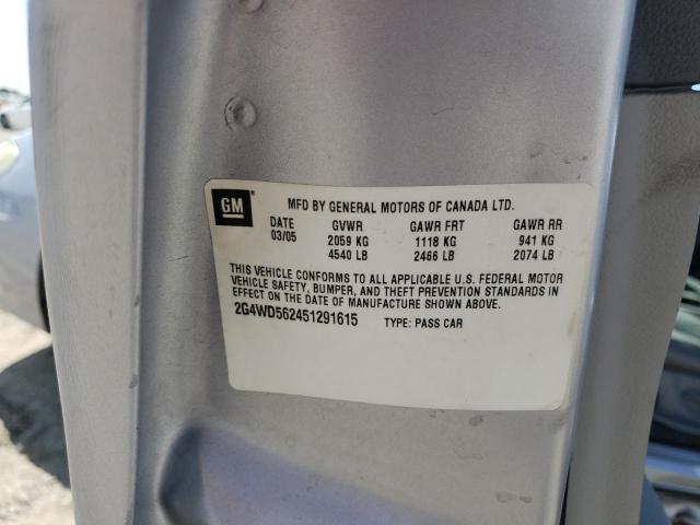 2G4WD562451291615 - 2005 BUICK LACROSSE CXL 银色 照片 12