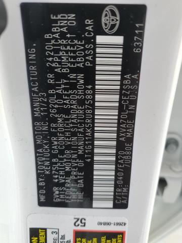 4T1G11AK5RU875884 - 2024 TOYOTA CAMRY SE NIGHT SHADE WHITE photo 12