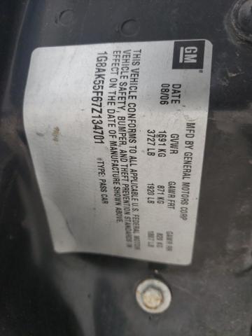 1G8AK55F67Z134701 - 2007 SATURN ION LEVEL 3 BLUE photo 12