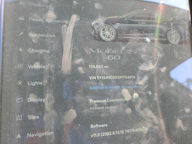 5YJSA1CGXDFP04914 - 2013 TESLA MODEL S BLUE photo 9