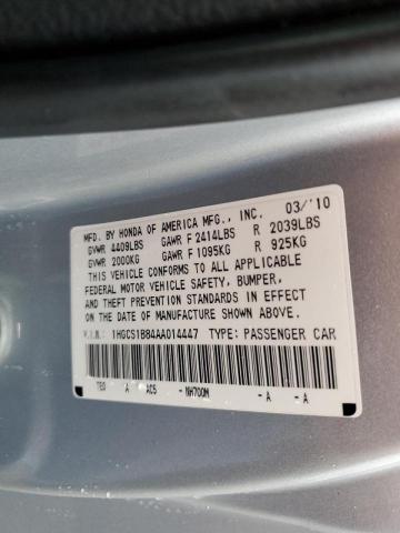 1HGCS1B84AA014447 - 2010 HONDA ACCORD EXL SILVER photo 13