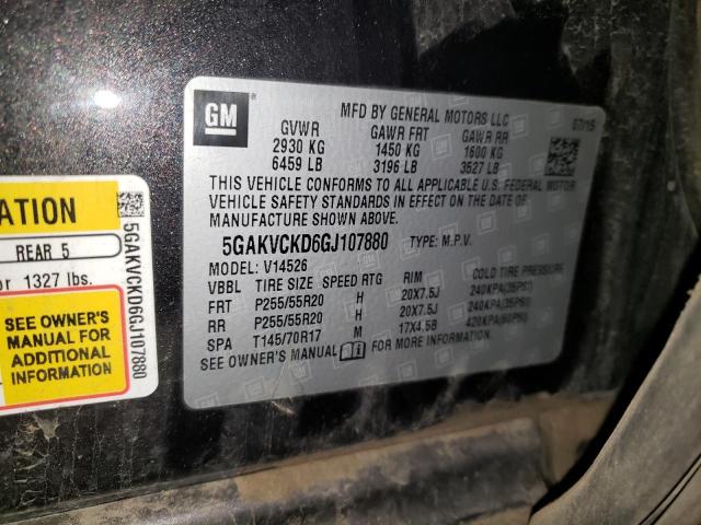 5GAKVCKD6GJ107880 - 2016 BUICK ENCLAVE GRAY photo 13