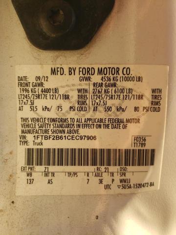 1FTBF2B61CEC97906 - 2012 FORD F250 SUPER DUTY WHITE photo 12