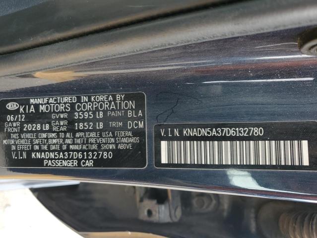 KNADN5A37D6132780 - 2013 KIA RIO EX BLACK photo 13