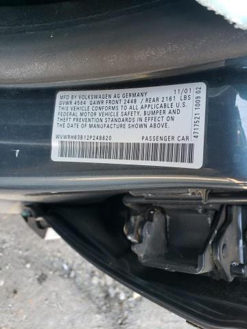 WVWRH63B12P248820 - 2002 VOLKSWAGEN PASSAT GLX Boz foto 12