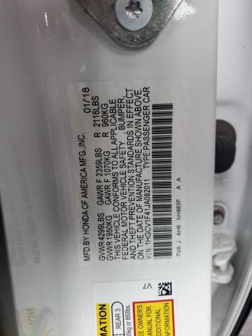 1HGCV1F41JA082011 - 2018 HONDA ACCORD EX WHITE photo 12