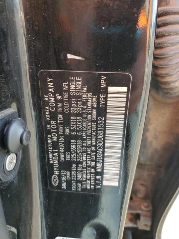 KM8JU3AC9DU681532 - 2013 HYUNDAI TUCSON GLS BLACK photo 13